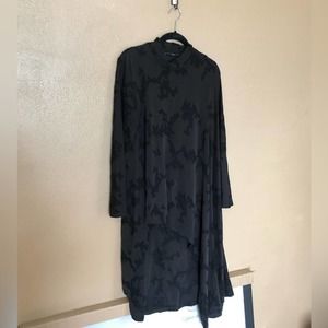 Alembika Black Patterned Tunic with Uneven Hem Size ‘2’